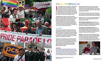Inside spread of Diverse Sexualities staff Handbook for Bretn Council
