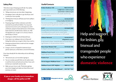 LBWF/Broken Rainbow LGBT Domestic Violence Leaflets
