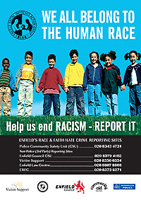 Anti Racism poster for Enfield Council
