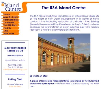 RSA Island Centre Website screenshot