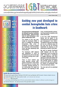 Southwark LGBT Network Newsletter cover